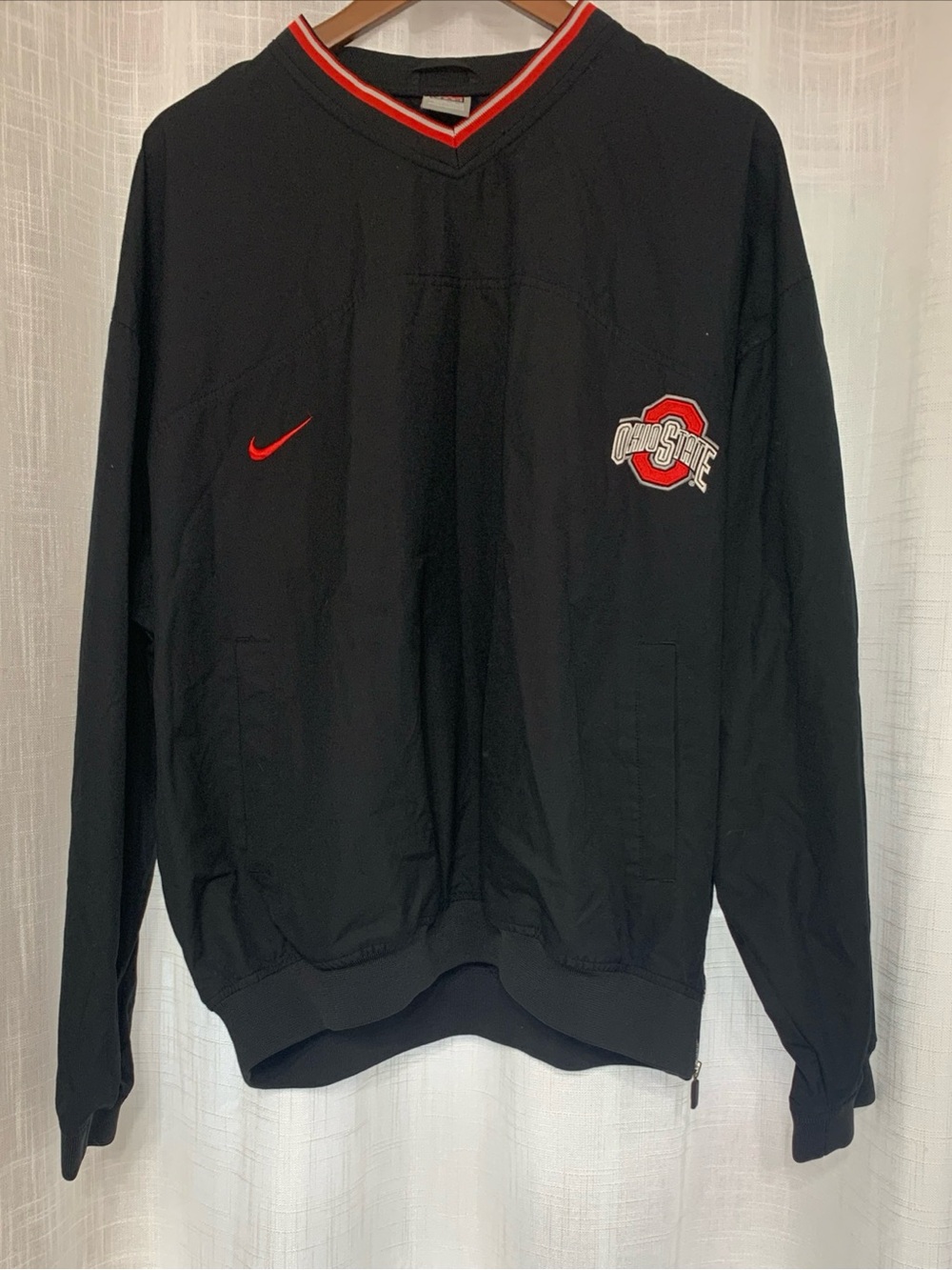 Vintage Nike Black Pullover Jacket with Red Ohio State Accents